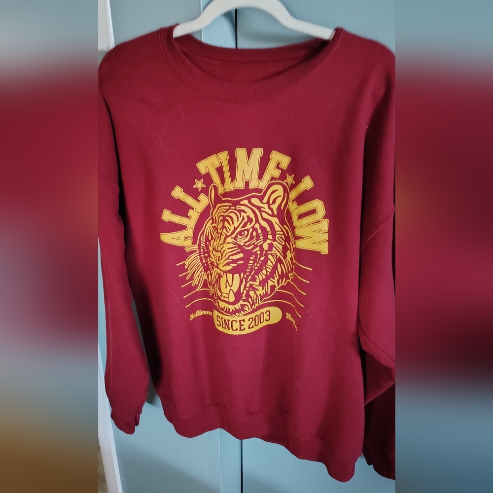 All Time Low Band crew neck  Sweatshirt Maroon Red